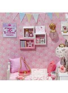 Flever Flever Dollhouse Miniature DIY House Kit Creative Room with Furniture and Cover for Romantic Valentine's Gift (Sunny Princess)  - Image 4