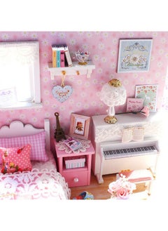 Flever Flever Dollhouse Miniature DIY House Kit Creative Room with Furniture and Cover for Romantic Valentine's Gift (Sunny Princess)  - Image 5