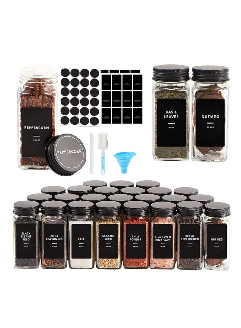 Relex Spice Jars, Seasoning Organizer with Label and Shaker Lid, 24 pcs Empty Glass Spice Container Set  - Image 1