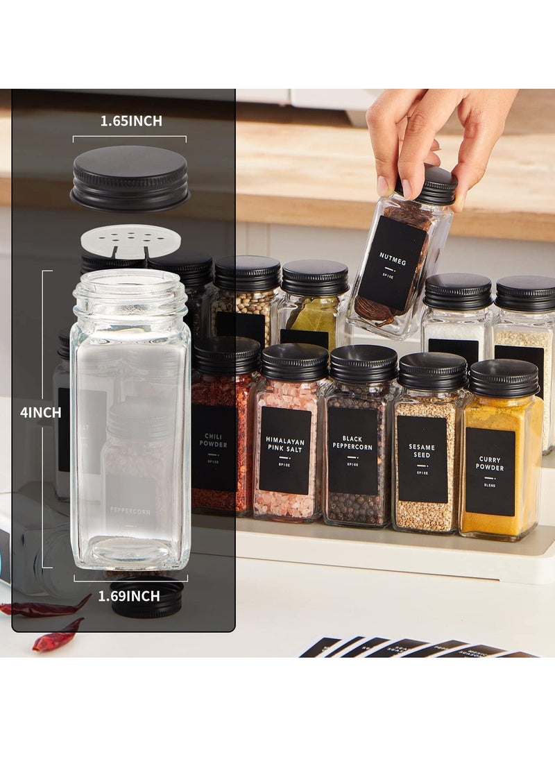 Relex Spice Jars, Seasoning Organizer with Label and Shaker Lid, 24 pcs Empty Glass Spice Container Set  - Image 2