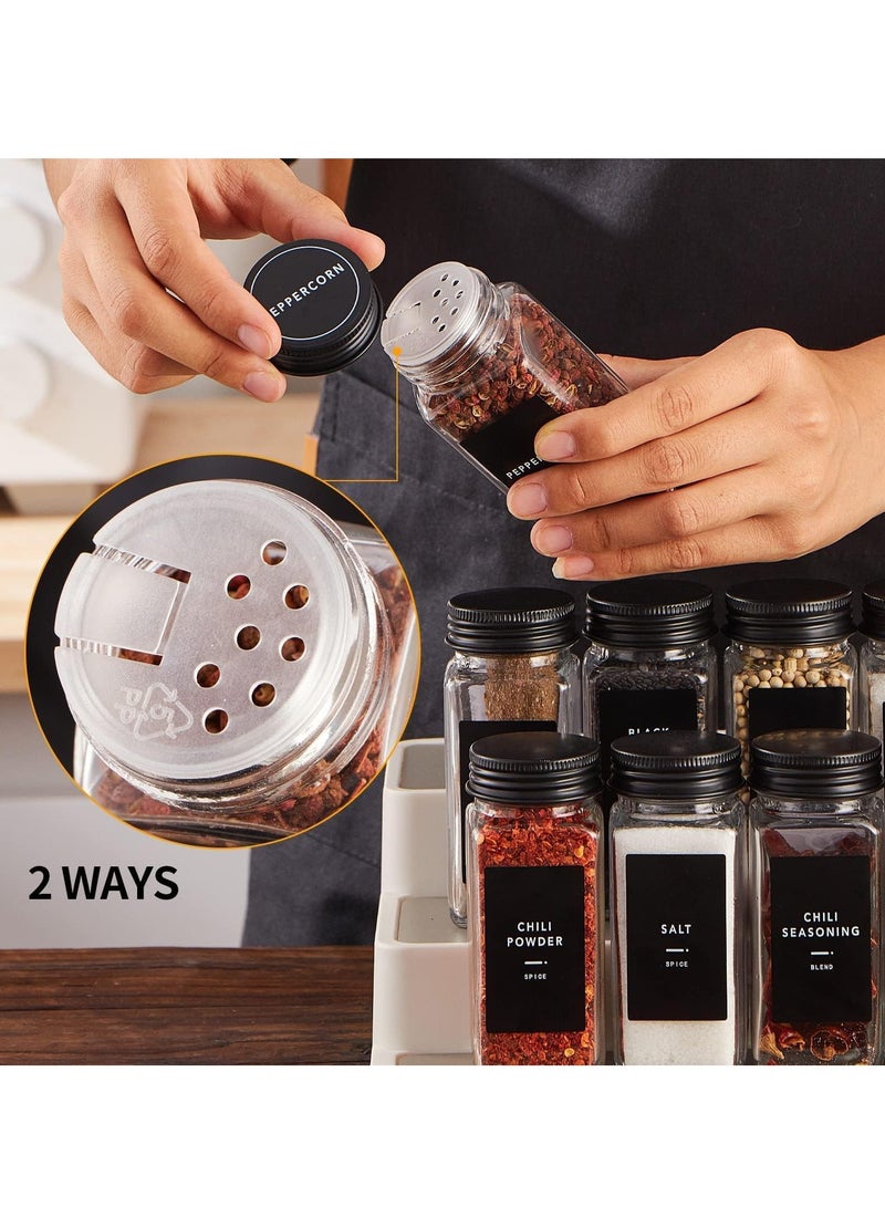 Relex Spice Jars, Seasoning Organizer with Label and Shaker Lid, 24 pcs Empty Glass Spice Container Set  - Image 3