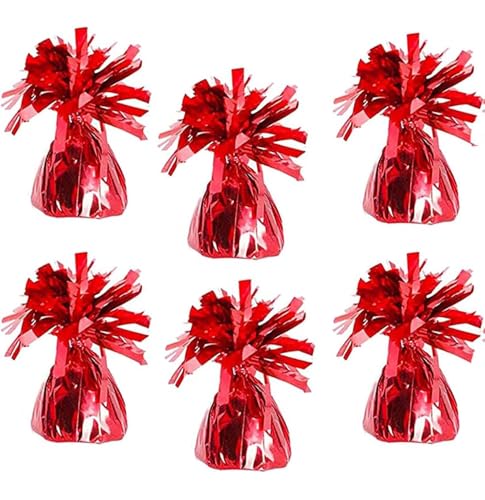 Chochkees Red 6Pack Metallic Balloon Weights Birthday Party Favors Novelty and Gag Gifts 55 Inches 6Pack Red - Image 1
