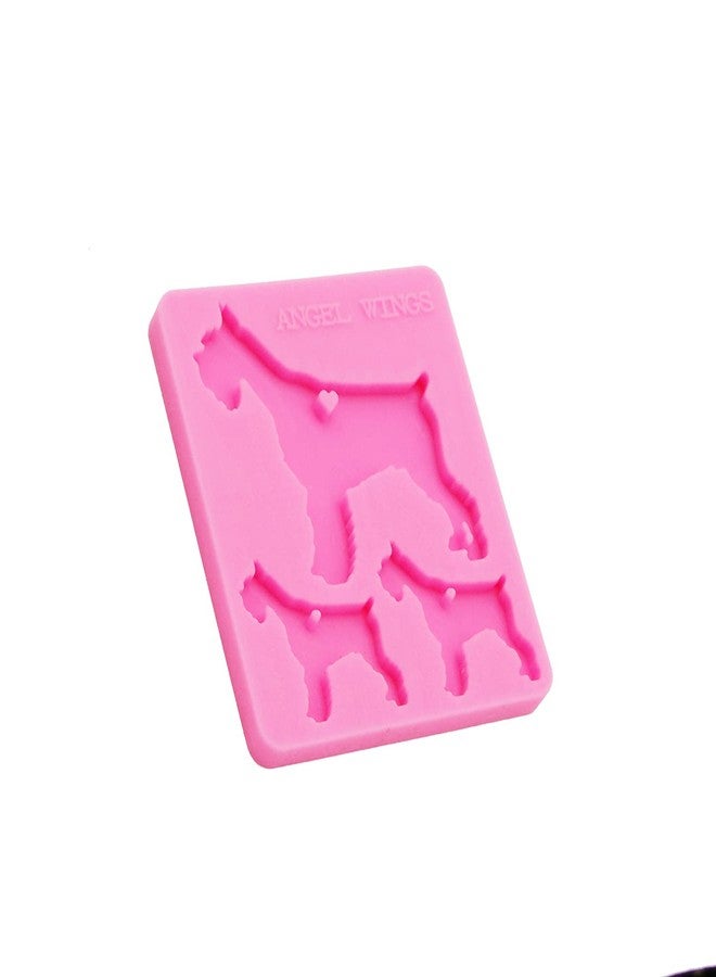 Angel Wings Scottish Dog Family Keychain Silicone Mold Epoxy Resin Key Chain Molds Jewelry Silicone Mould Resin Crafting Molds for Pendant Fondant Mold Cake Topper Decoration - Image 3