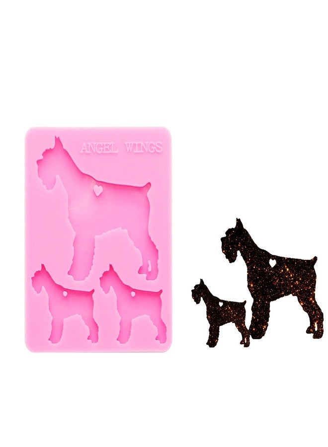 Angel Wings Scottish Dog Family Keychain Silicone Mold Epoxy Resin Key Chain Molds Jewelry Silicone Mould Resin Crafting Molds for Pendant Fondant Mold Cake Topper Decoration - Image 1