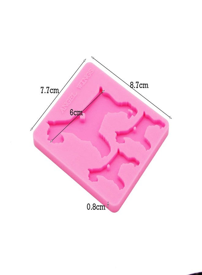 Angel Wings Scottish Dog Family Keychain Silicone Mold Epoxy Resin Key Chain Molds Jewelry Silicone Mould Resin Crafting Molds for Pendant Fondant Mold Cake Topper Decoration - Image 2