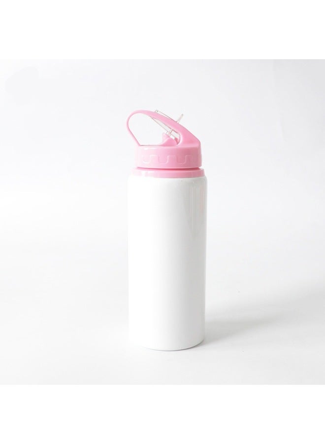 Blank Heat Transfer Sports Kettle Mountaineering Cup Sublimation Coating Blank Aluminum Pot DIY Printable Logo Manufacturers Wholesale-Colour:Pink-Capacity:600ml - Image 1