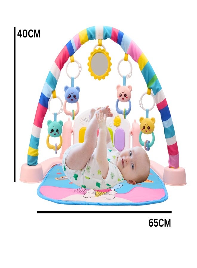 Yetli 5 in 1 Musical Keyboard Mat Piano Gym Mat & Fitness Rack, Musical and Hanging Toys, Early Learning Infant Play Mat for Newborns and Toddlers (Green) - Image 2