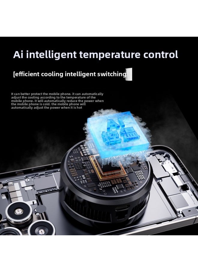 Generic - Smart Ice Cooling Radiator Display Digital Running Horse Lamp Three Temperature Control Universal For Tablet Mobile Phone-Product Color:A1-Ai Smart Magnetic Icing Radiator - Image 1