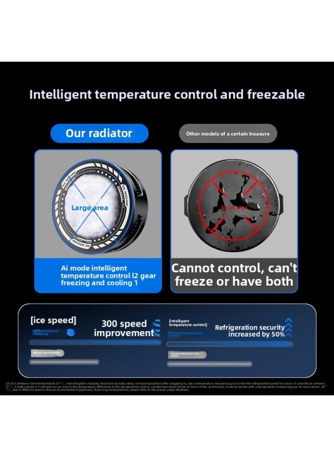 Generic - Smart Ice Cooling Radiator Display Digital Running Horse Lamp Three Temperature Control Universal For Tablet Mobile Phone-Product Color:A1-Ai Smart Magnetic Icing Radiator - Image 1