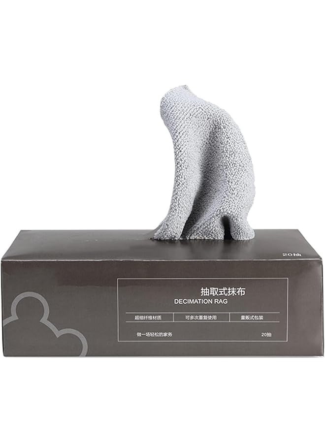 promass Reusable Microfiber Cleaning Cloths Roll, Washable and Absorbent Microfiber Towels for Kitchen, Dish, Window, and Car Cleaning, Multi-Purpose Towels in a Box, 15 or 20PCS Grey - Image 1