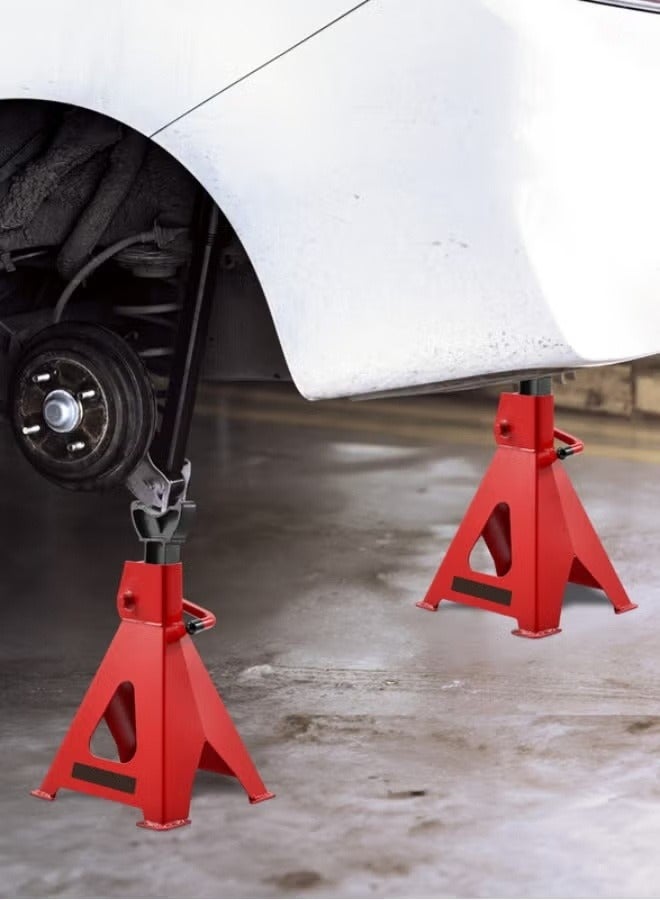 ULHYC Jack Stand 3 Ton - 2 Pieces 2.5kg - Heavy duty easy to use car lift stand with adjustable height and ratchet mechanism, ideal for vehicle maintenance/tire changing and undercarriage work  - Image 2