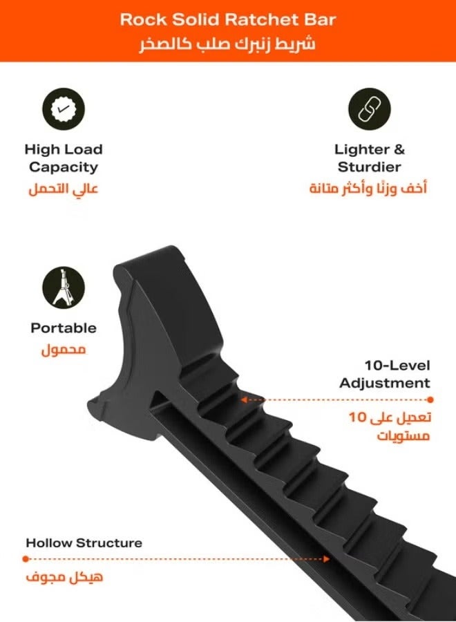 ULHYC Jack Stand 3 Ton - 2 Pieces 2.5kg - Heavy duty easy to use car lift stand with adjustable height and ratchet mechanism, ideal for vehicle maintenance/tire changing and undercarriage work  - Image 3