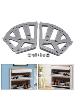 Y&D Upgrade Stainless Steel Hinges 3 Layer Fan Shape Design for Easy Access and Durability Perfect Kitchen Living Room Shoe Storage Cabinets Includes Hardware Grey  - Image 2