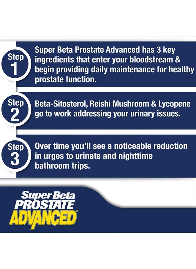 Super Beta Prostate Advanced – Reduce Waking Up at Night to Urinate, Promote Sleep, Support Bladder Emptying. Prostate Supplement for Men with Beta Sitosterol, not Saw Palmetto (120 Caplets, 2- Pack)