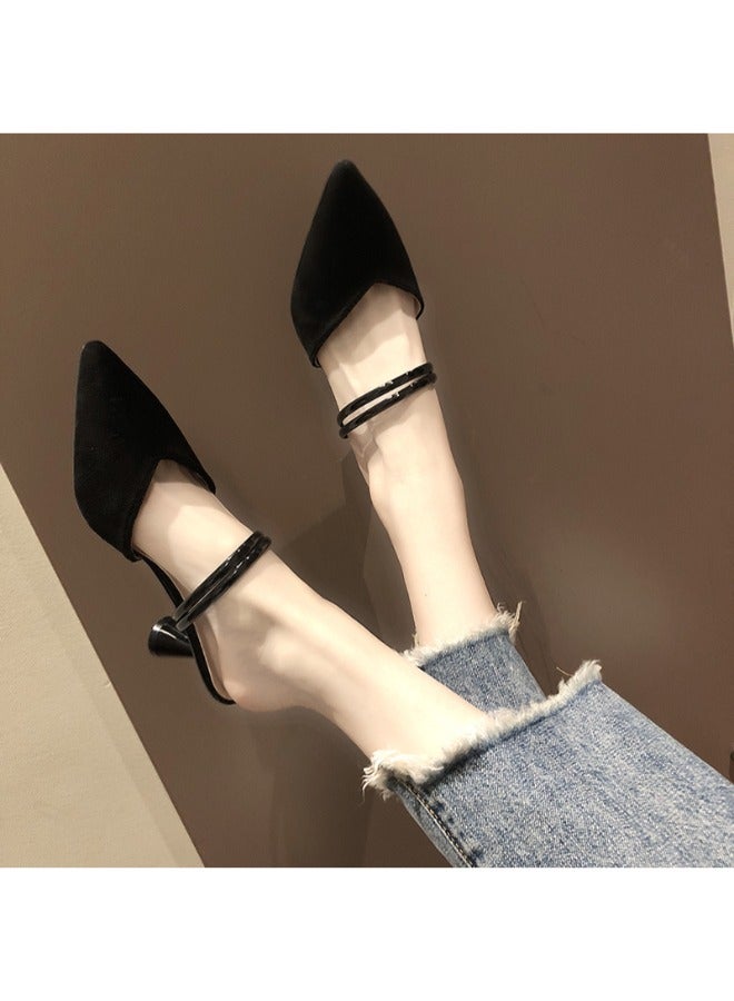 Rup Art Womens Comfort Mules Sandals Every Day Mules Pointed Toe Casual Elegant Kitten Heeled Slip on Slipper Dress Shoes  - Image 5