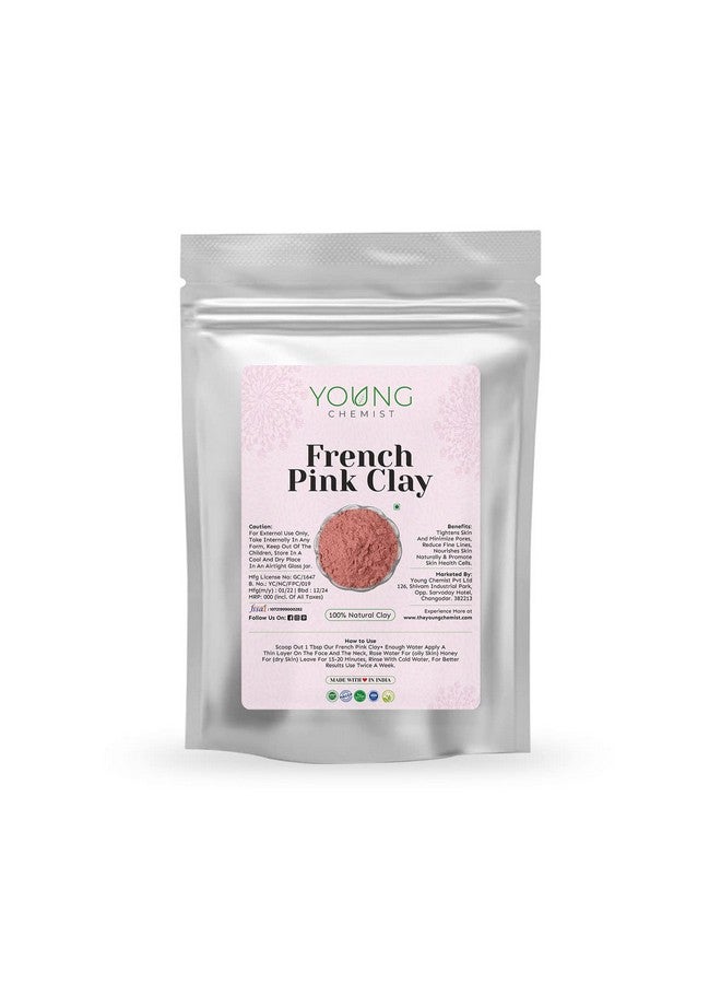 Young Chemist French Pink Clay | Anti-Aging Skin Cleanser,Paraben free | Raw, Vegan & Organic | All Skin Types (250g) - Image 1