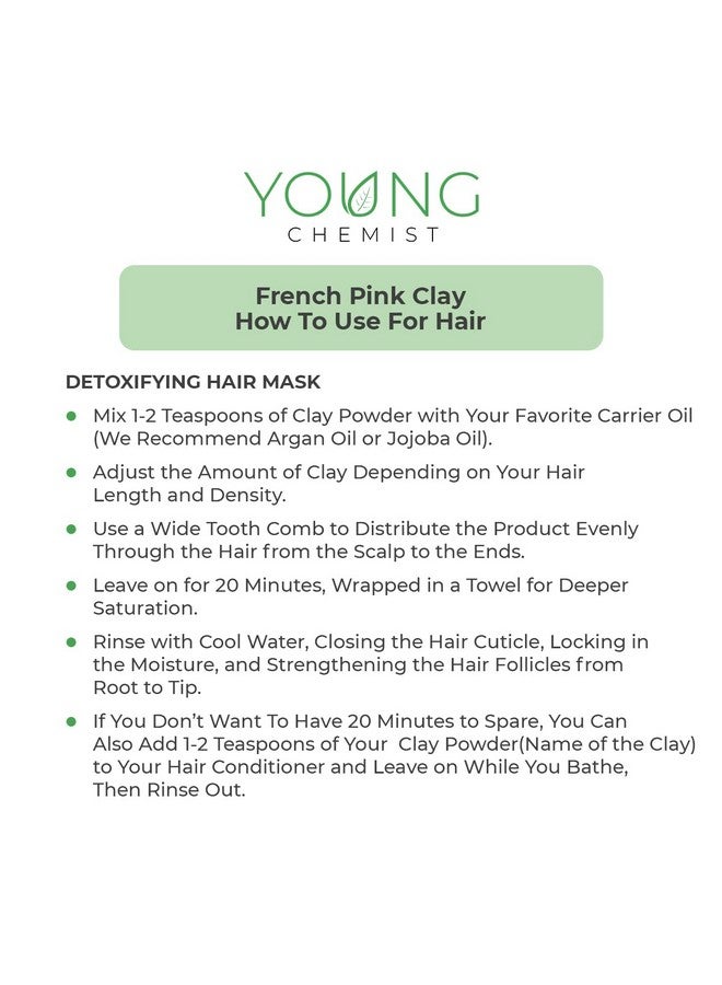 Young Chemist French Pink Clay | Anti-Aging Skin Cleanser,Paraben free | Raw, Vegan & Organic | All Skin Types (250g) - Image 5