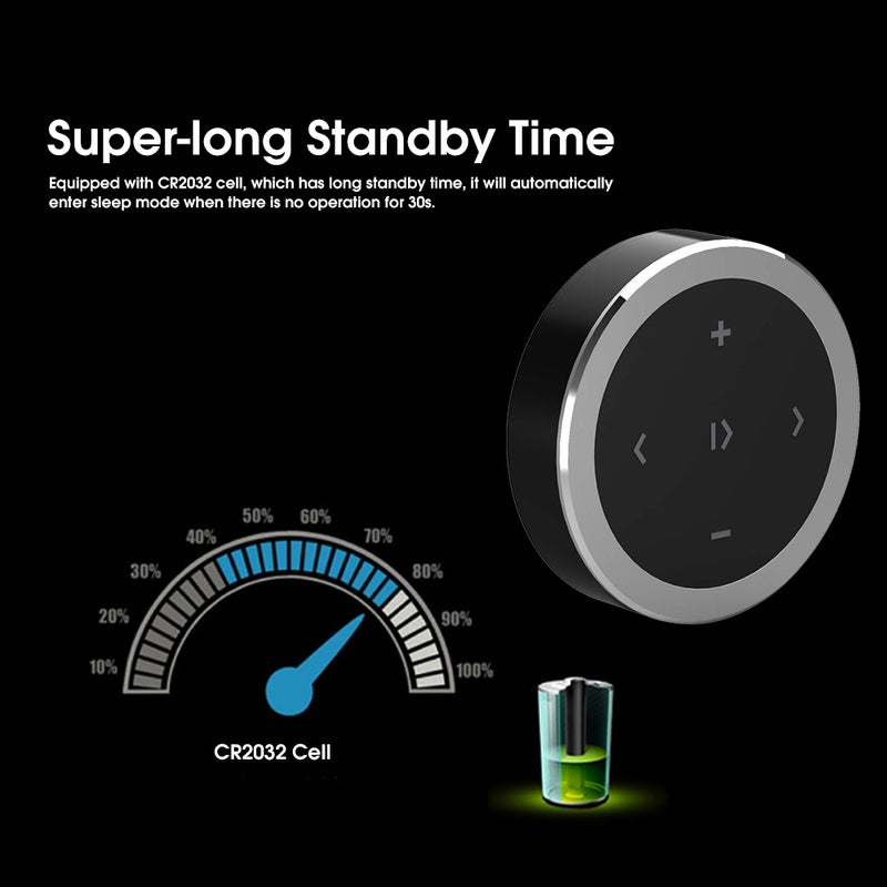 Wireless Bluetooth 4.0 Remote Control Media Button Car Motorcycle Steering Wheel Music Play Remote Control for iOS Android - Image 4