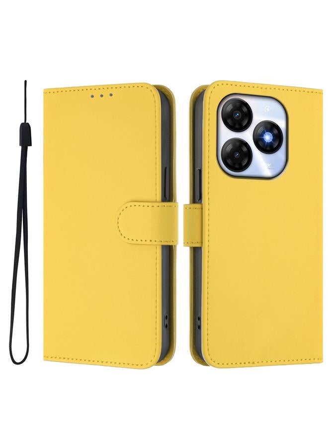 اس-توب جراب لهاتف itel P55 4G مصنوع من الجلد بلون سادة مع حبل تعليق - Image 2