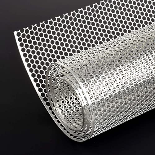 AggAuto Universal 40"x13" Car Grill Mesh - Aluminum Alloy Automotive Grille Insert Bumper Honeycomb Hole 6mm Spacing 1mm, One of the Most Multifunctional Shape Grids Silver - Image 1