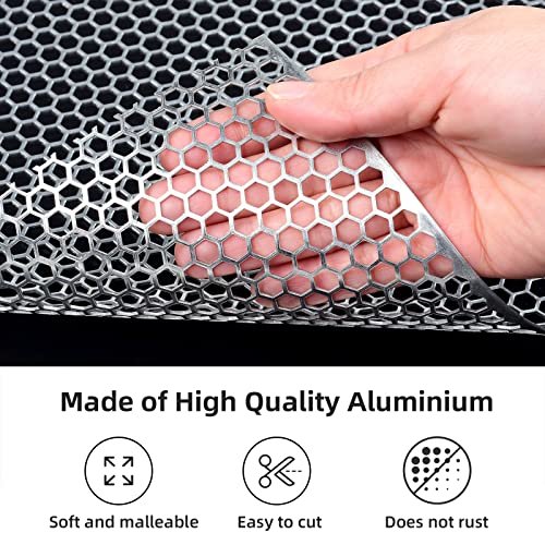 AggAuto Universal 40"x13" Car Grill Mesh - Aluminum Alloy Automotive Grille Insert Bumper Honeycomb Hole 6mm Spacing 1mm, One of the Most Multifunctional Shape Grids Silver - Image 4
