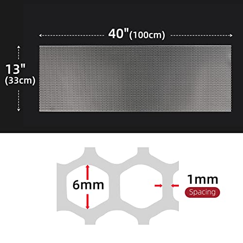 AggAuto Universal 40"x13" Car Grill Mesh - Aluminum Alloy Automotive Grille Insert Bumper Honeycomb Hole 6mm Spacing 1mm, One of the Most Multifunctional Shape Grids Silver - Image 2