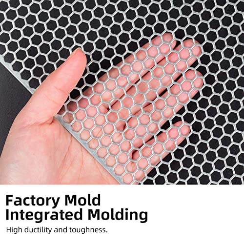 AggAuto Universal 40"x13" Car Grill Mesh - Aluminum Alloy Automotive Grille Insert Bumper Honeycomb Hole 6mm Spacing 1mm, One of the Most Multifunctional Shape Grids Silver - Image 3