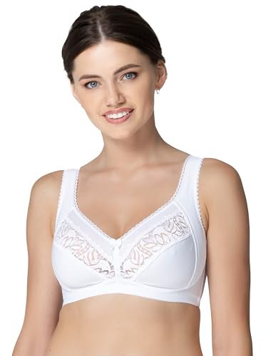 Rosme Womens Wireless Bra, Collection Galla, White, Size 36B - Image 1