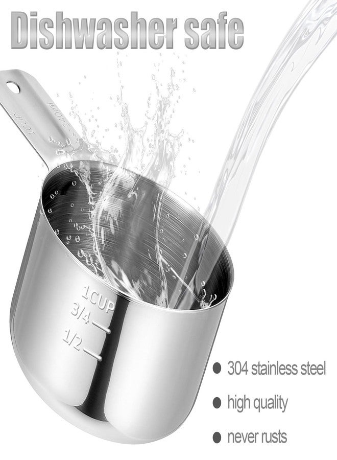 Bruislard Stainless Steel Measuring Cup, 1 Cup Rice Measuring Cups (8 oz | 240 ml), Single Measure Cups, Kitchen Gadgets, Metal Measure Scoop for Cooking Baking, Laundry Detergent, Wet and Dry Ingredients - Image 3