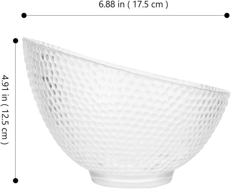 وعاء سلطة زجاجي Alipis، وعاء فواكه منزلي، حامل طعام زجاجي متعدد الوظائف، مطرقة إبداعية، حافة مائلة للمطبخ والاستخدام في غرفة الطعام - Image 2