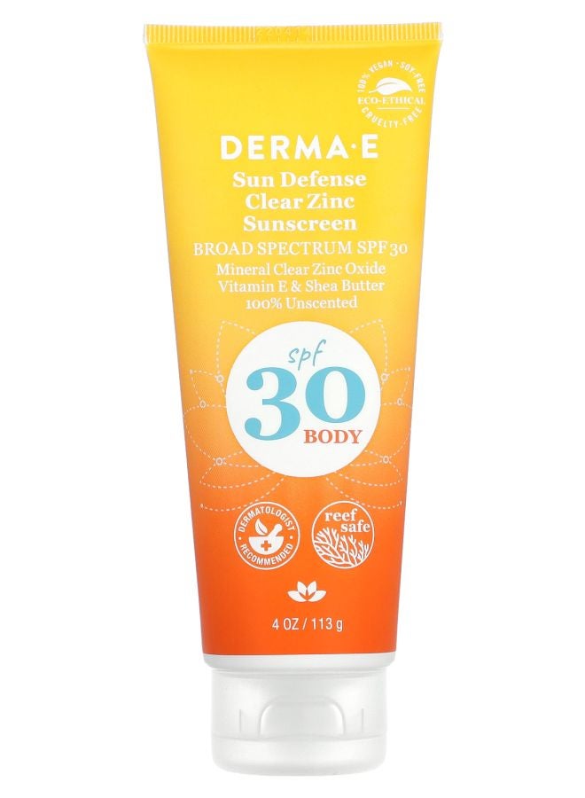 derma-e واقي شمس شفاف من الزنك 30 SPF بدون رائحة 4 أونصات (113 جرام)