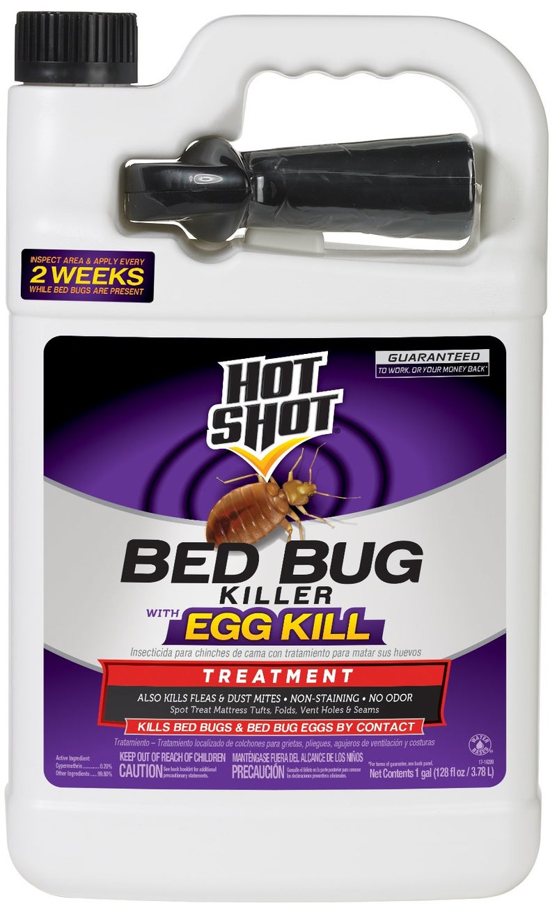 Hot Shot Ready-to-Use Bed Bug Killer Spray, Kills Bed Bugs and Bug Eggs Indoors, Kills Fleas and Dust Mites, Non-Staining, 1 Gallon - Image 1