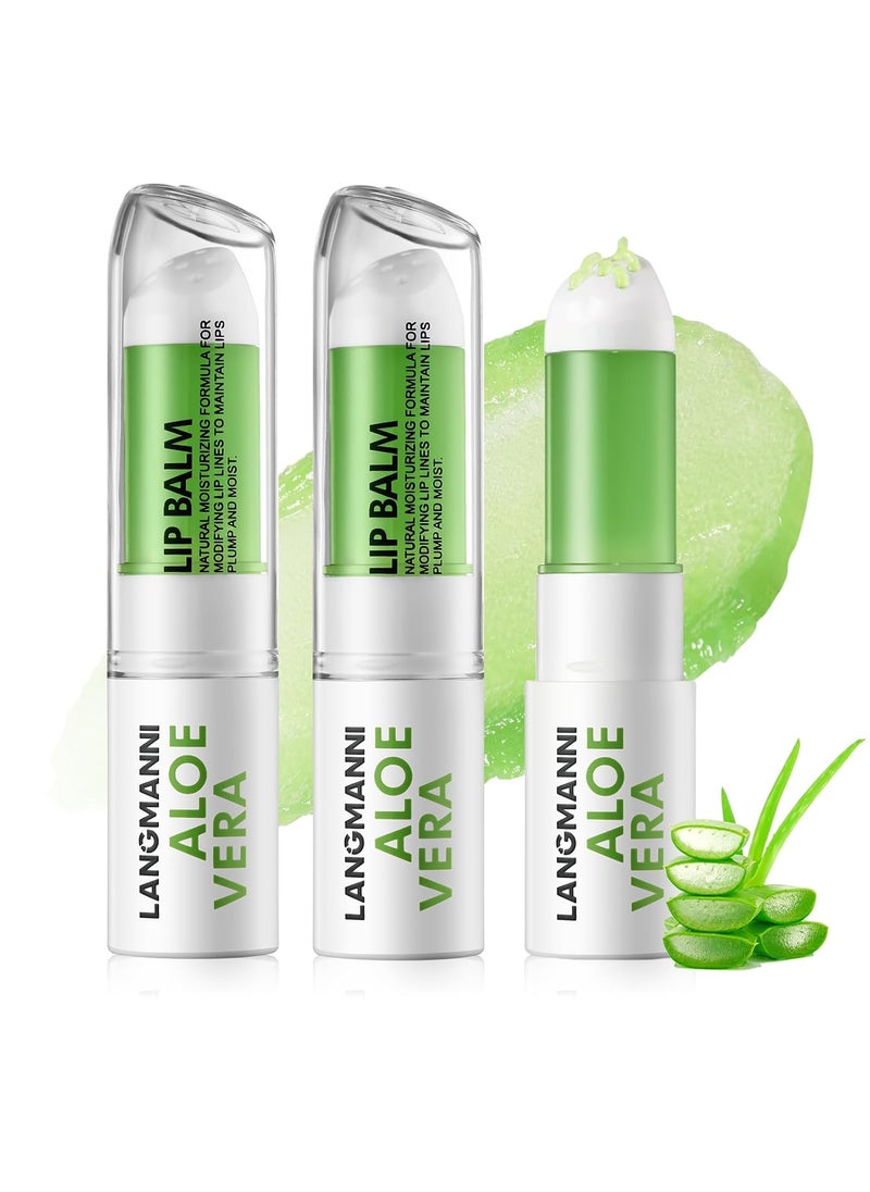 Jolilab - Jolilab 2 Pcs Aloe Vera Lip Balm Lip Gloss Long Lasting Hydrating Lip Care Nutritious Lip Oil Plumper Lip Balm Moisturizer Lip Gloss Lip Makeup Set for Gilrs and Women2Pcs - Image 1
