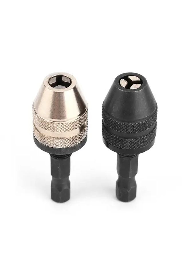 Quick Change Keyless Drill Chuck Adapter 1 4 Hex Shank Silvery And Black Color For Impact Drivers - Image 5