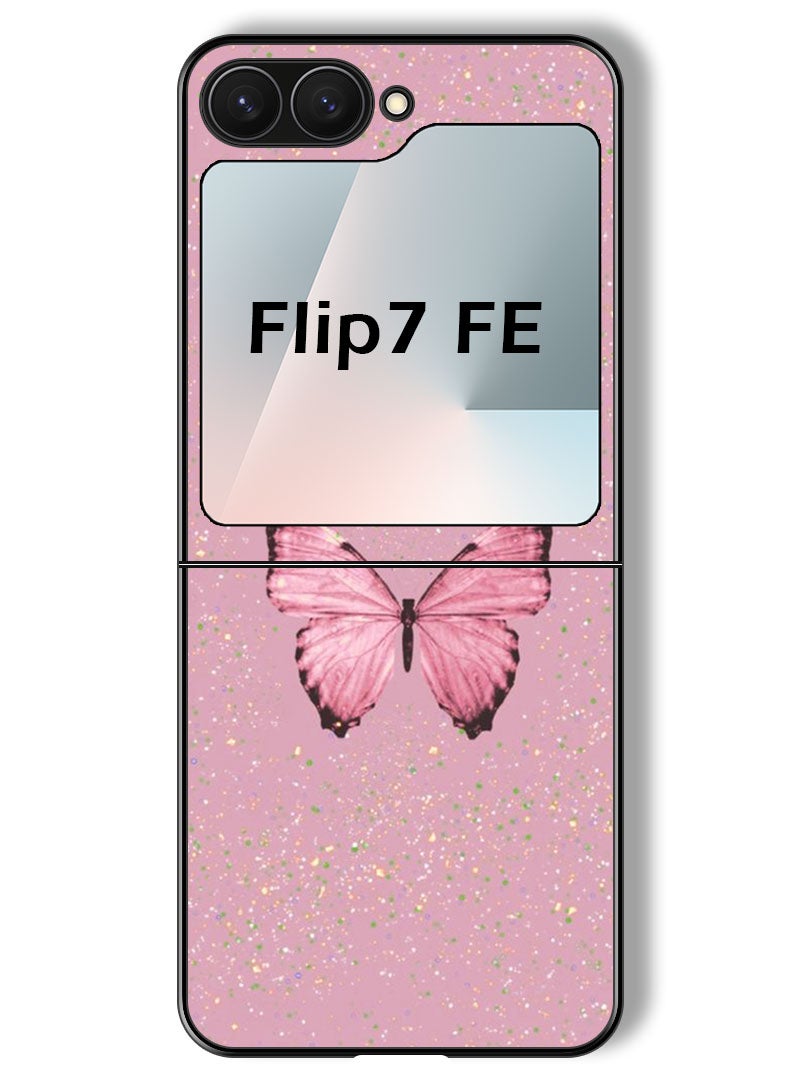 Theodor Case Compatible with Samsung Galaxy Z Flip 7 FE 6.7 Inch Protection Shockproof Bumper Cover Glitter Butter 1 - Image 1