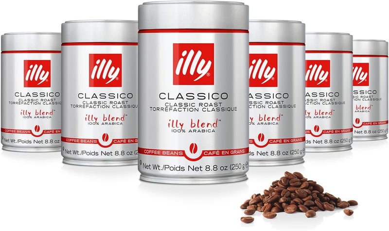 Illy Classico Medium Roast Whole Bean Coffee - 8.8 Oz (Pack of 6) - Image 1