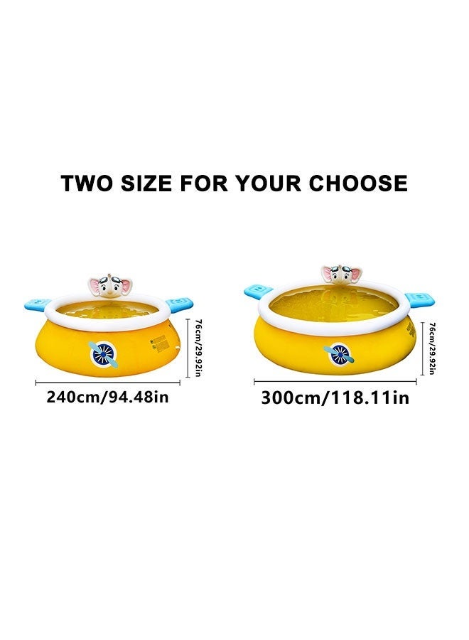 JSAITOYS 240/300cm Airplane Themed Elephant Sprayer Inflatable Pool Large Family Backyard Thick Water Play Pool - Image 2