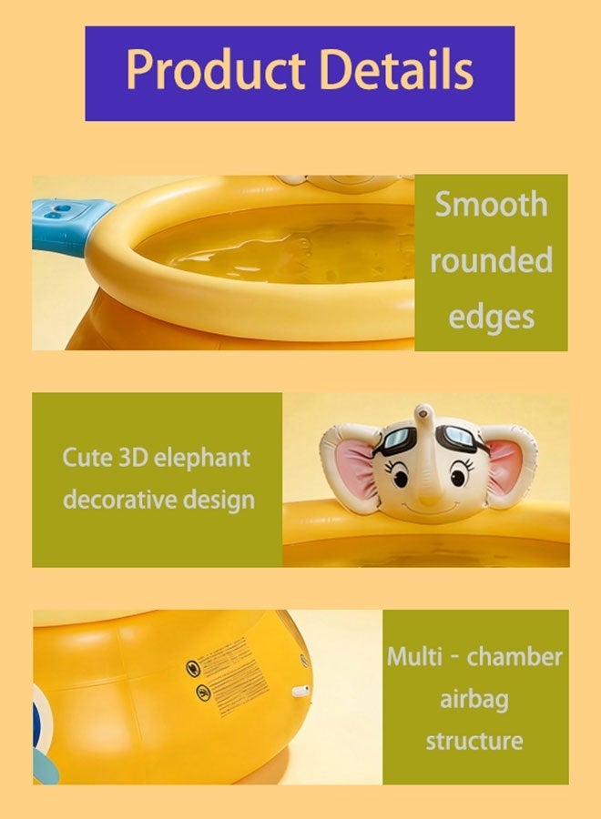 JSAITOYS 240/300cm Airplane Themed Elephant Sprayer Inflatable Pool Large Family Backyard Thick Water Play Pool - Image 3