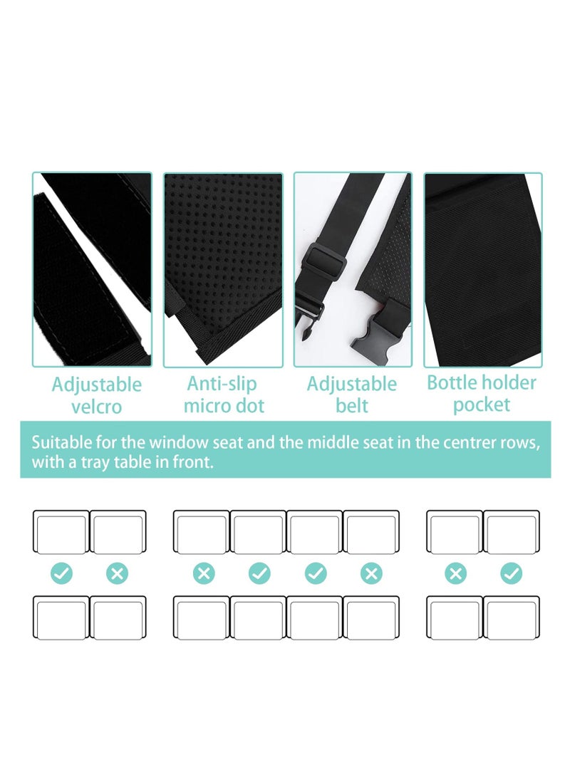 Baby Airplane Travel Footrest Bed, Toddler Airplane Seat, Portable Toddler Travel Foot Hammock, Airplane Seat Extender Leg Rest for Kid, Travel Essentials for Children to Lie Down on Plane (Black)  - Image 3