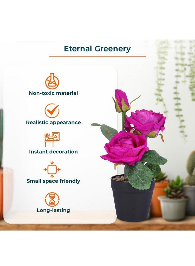 هارتس نباتات صناعية لديكور المنزل|نباتات وهمية داخلية ذات مظهر طبيعي مع أصيص|زهور صناعية للديكور (وردي) - Image 5