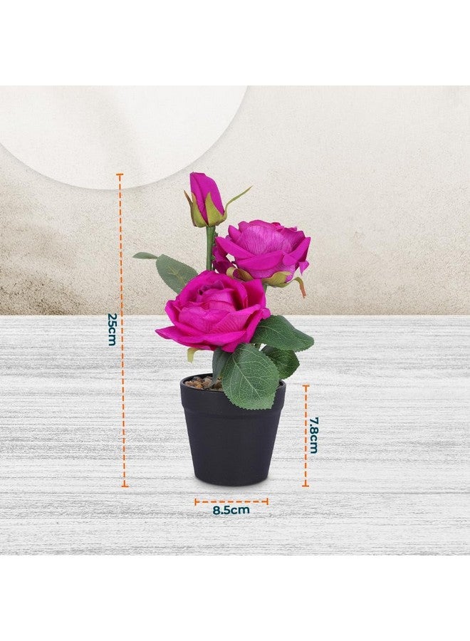 هارتس نباتات صناعية لديكور المنزل|نباتات وهمية داخلية ذات مظهر طبيعي مع أصيص|زهور صناعية للديكور (وردي) - Image 3