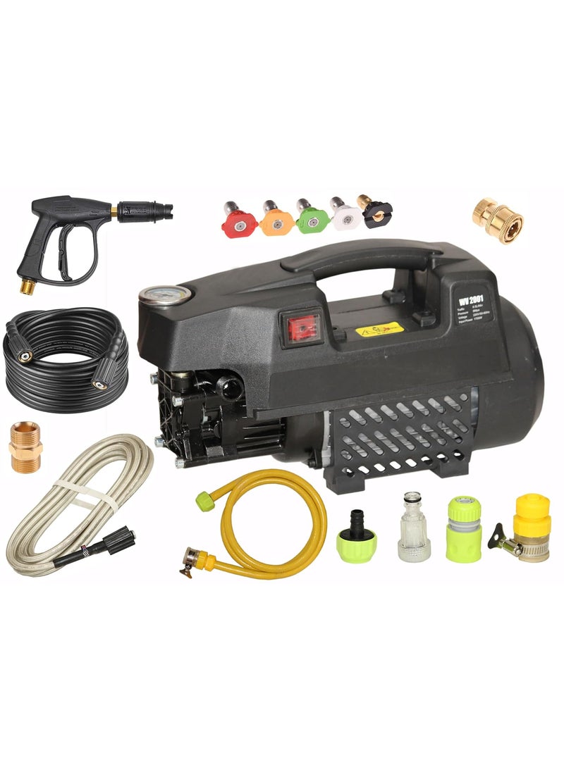 Digital Craft Digital Craft Car Washer 220v Electric Home Portable Brush The Car Water Grab High Power Strong Washing Machine 1700W High Pressure Clean MachineWasher Pipe 8MTR with Connector5Pc Nozzel Set 