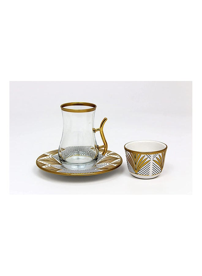 BLACKSTONE Tea Cawa set with Saucer, Elegant Turkish Estikana Cups for Tea Coffee Cup for Home, Office, Set of 18 pcs, Made in Turkey - ETS8801  - Image 3