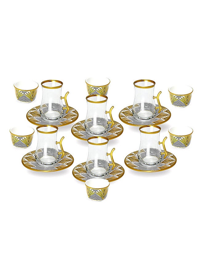 BLACKSTONE Tea Cawa set with Saucer, Elegant Turkish Estikana Cups for Tea Coffee Cup for Home, Office, Set of 18 pcs, Made in Turkey - ETS8801  - Image 2