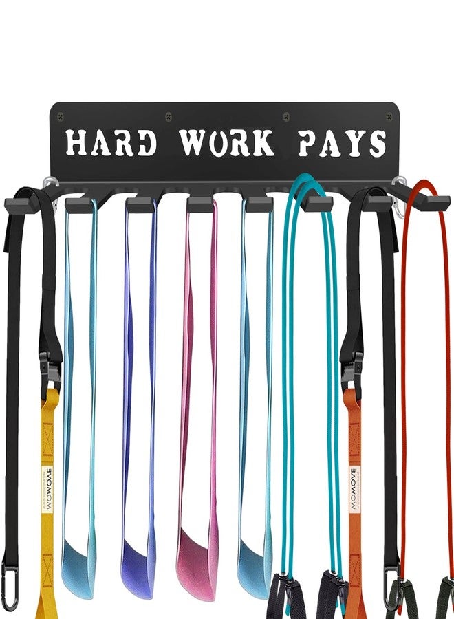 WIPHANY Home Gym Accessories Organization Storage Rack Equipment For Home 8 Hook Wall Hanger Display Gear Barbells Resistance Bands Jump Ropes Lifting Belt Hanger Accessories Hardware Included - Image 1
