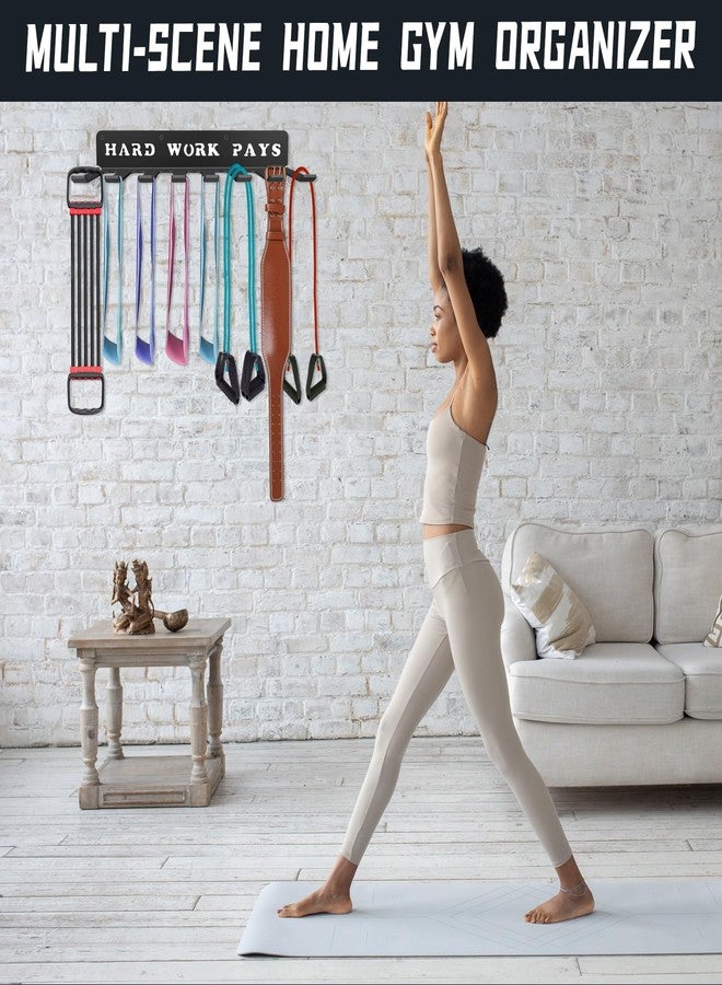 WIPHANY Home Gym Accessories Organization Storage Rack Equipment For Home 8 Hook Wall Hanger Display Gear Barbells Resistance Bands Jump Ropes Lifting Belt Hanger Accessories Hardware Included - Image 3
