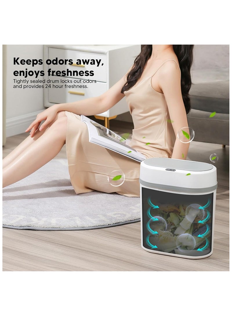 Intelligent Trash Can Automatic Sensor Dustbin Battery Version, Automatic Trash Can, 12L Slim Smart Trash Can, Touchless Garbage Can with Lid, Battery Powered Motion Sensor Trash Can for Bedroom, Bathroom, Office  - Image 4