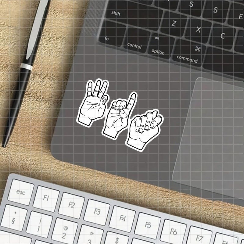 3 Inch Polychrome ASL Sign Language Sticker Laptop Water Bottle Car Cell Phone Decal - Image 3