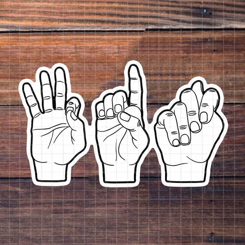 3 Inch Polychrome ASL Sign Language Sticker Laptop Water Bottle Car Cell Phone Decal - Image 1