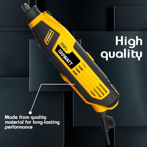Deli EDL-DM03-E1 130W Mini Rotary Die Grinder Kit 220-240V~50/60Hz Electric Drilling Machine with 41Pc Accessories 6 Variable Speed 32000RPM Power Grinding Tool for Sanding Polishing Engraving (1Pc) - Image 2